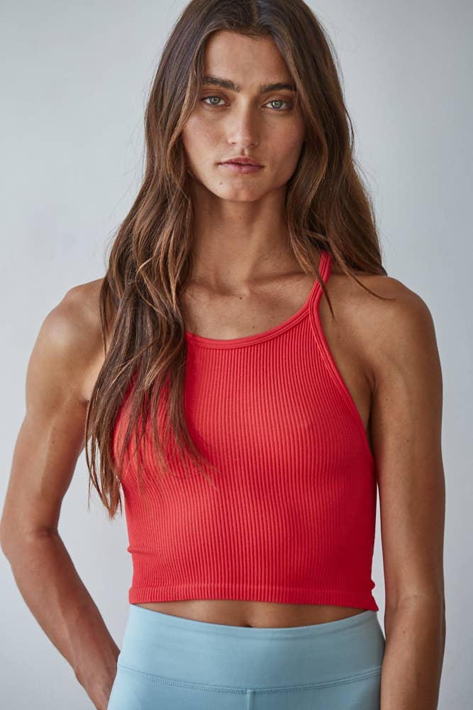 Seamless Sleeveless Halter Neck Top