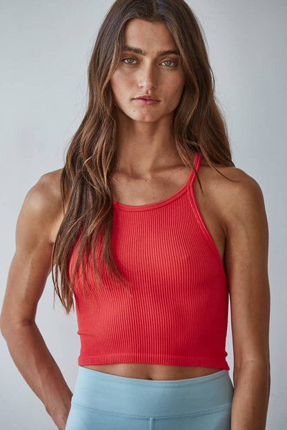 Seamless Sleeveless Halter Neck Top