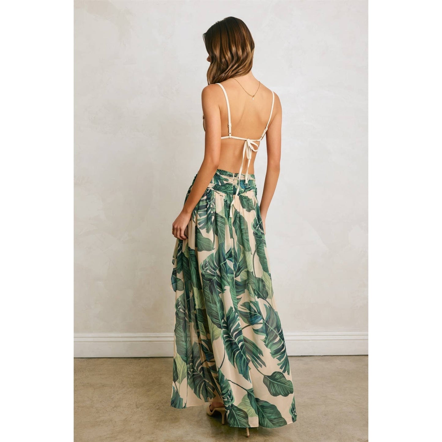 Hidden Oasis Metal Trim Maxi Skirt