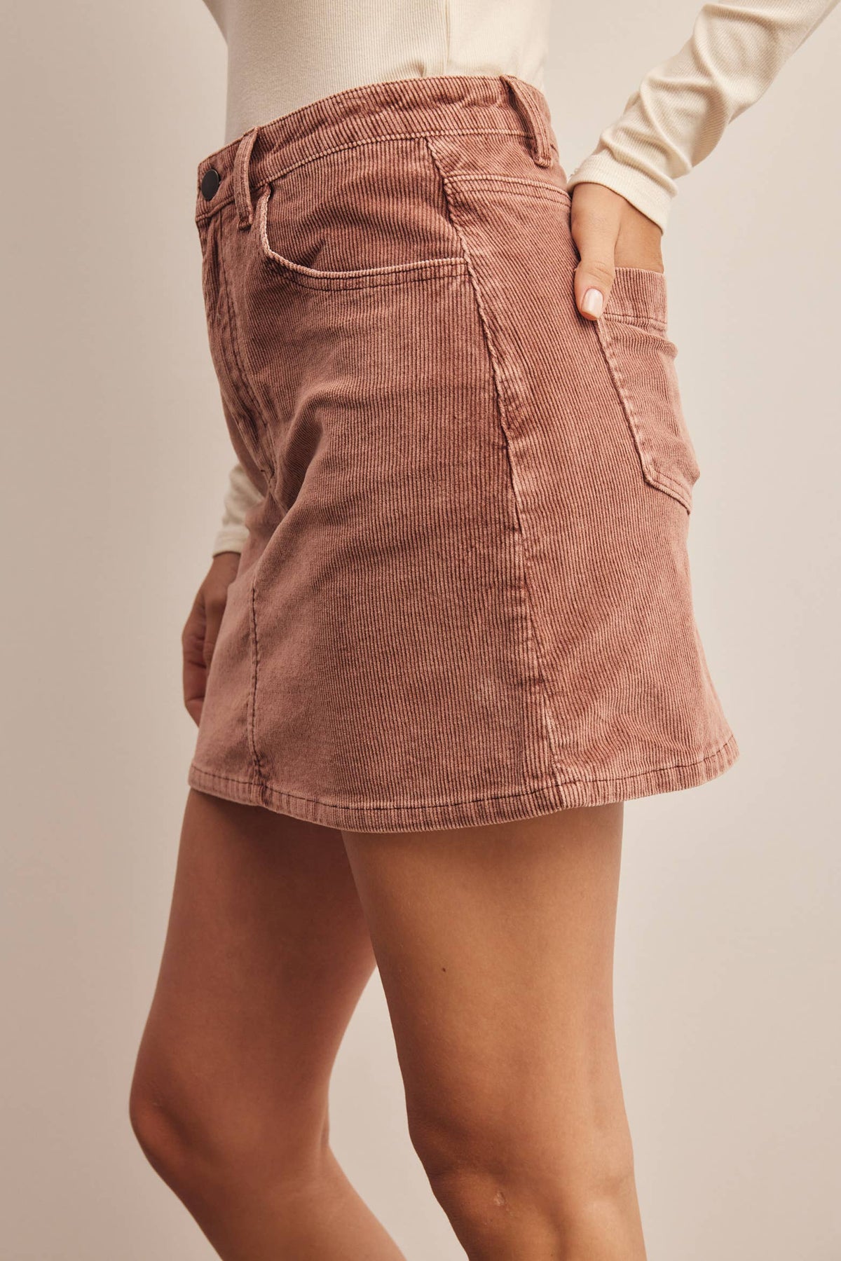 Stretch Corduroy Mini Skirt