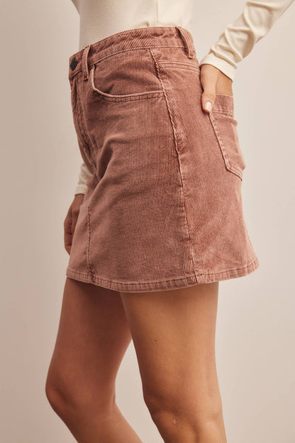 Stretch Corduroy Mini Skirt