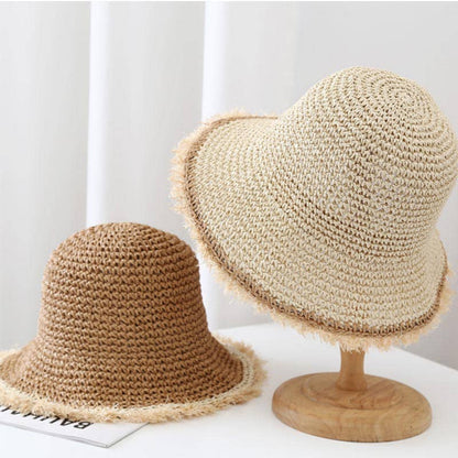 Fashion Wide Brimmed Woven Straw Bucket Hat MK2RTK6W6HAT171