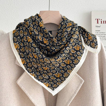 Retro Color Block Cashew Print Silk Scarf