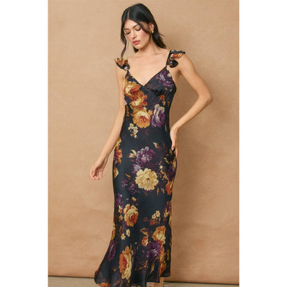 Hidden Haven Flutter Shoulder Maxi Dress