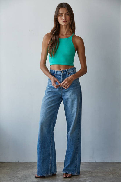 Seamless Sleeveless Halter Neck Top