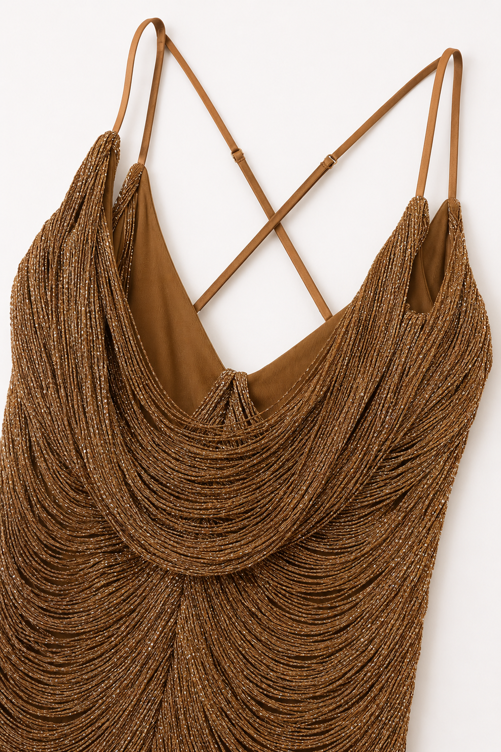 THIN STRAP TASSEL MAXI DRESS