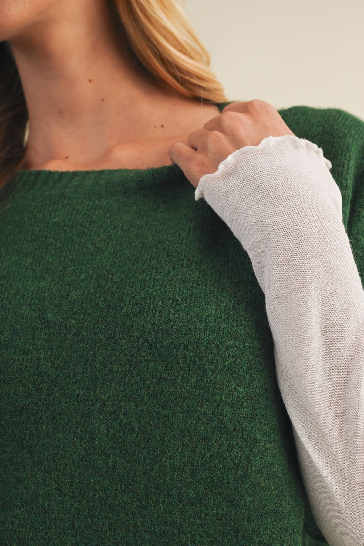 Center-Seam Boxy Drop-Shoulder Pullover
