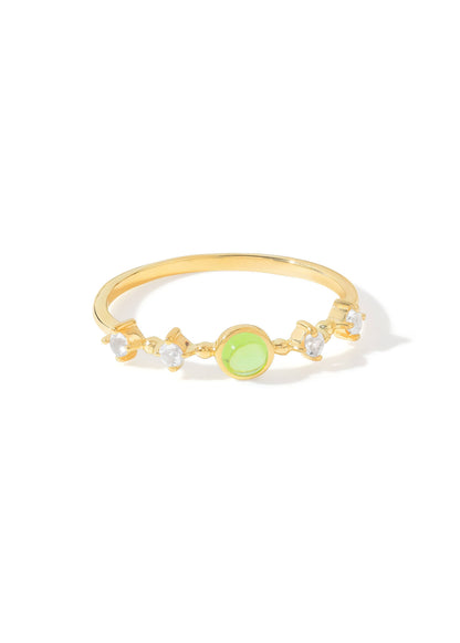Gold Plated 925 Silver Peridot Verdant Lineage Ring