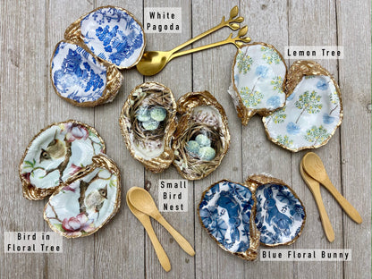 Salt & Pepper- Decoupage Oyster