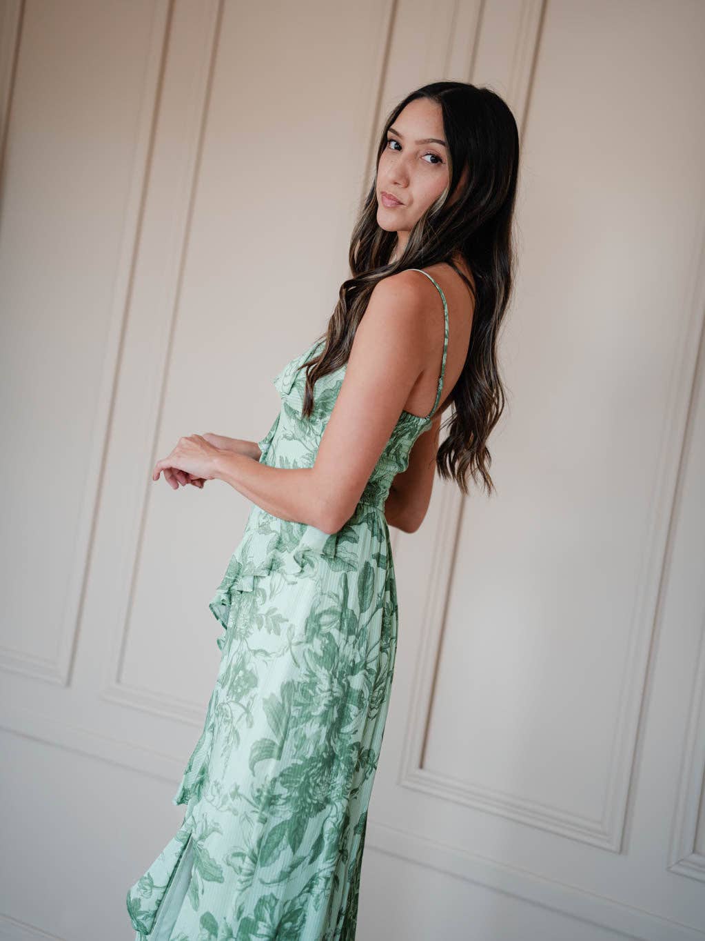 Love Letters Floral Maxi Dress - Green