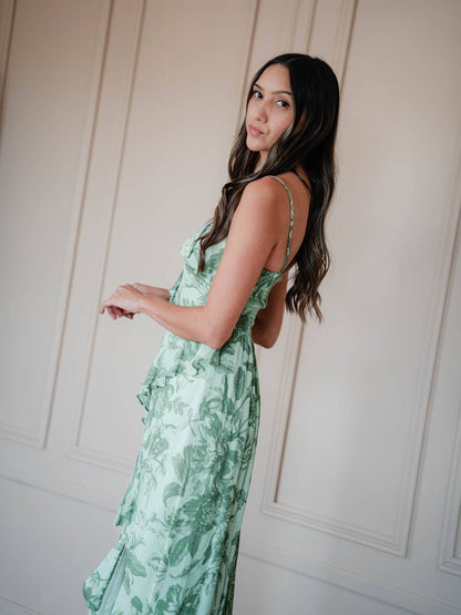 Love Letters Floral Maxi Dress - Green