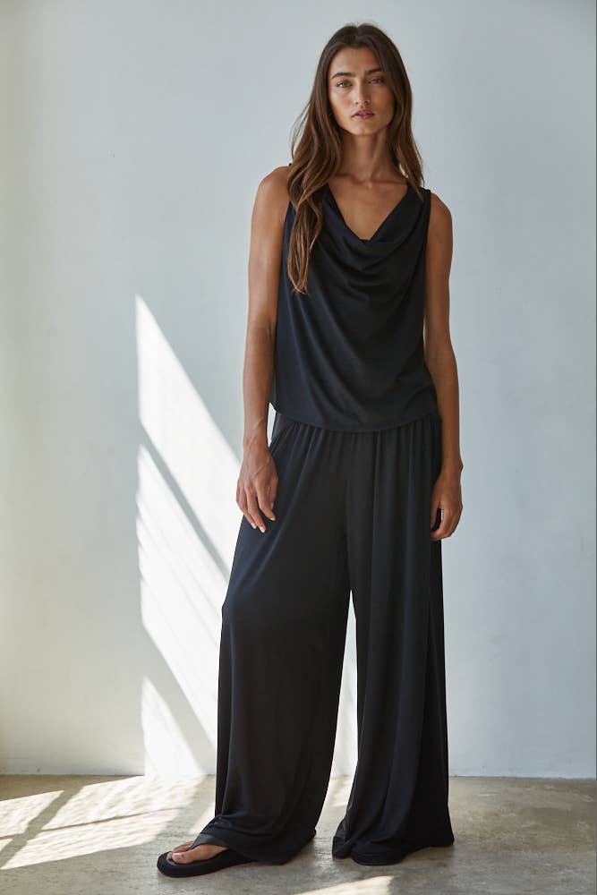 Sleeveless Cowl Neck Top