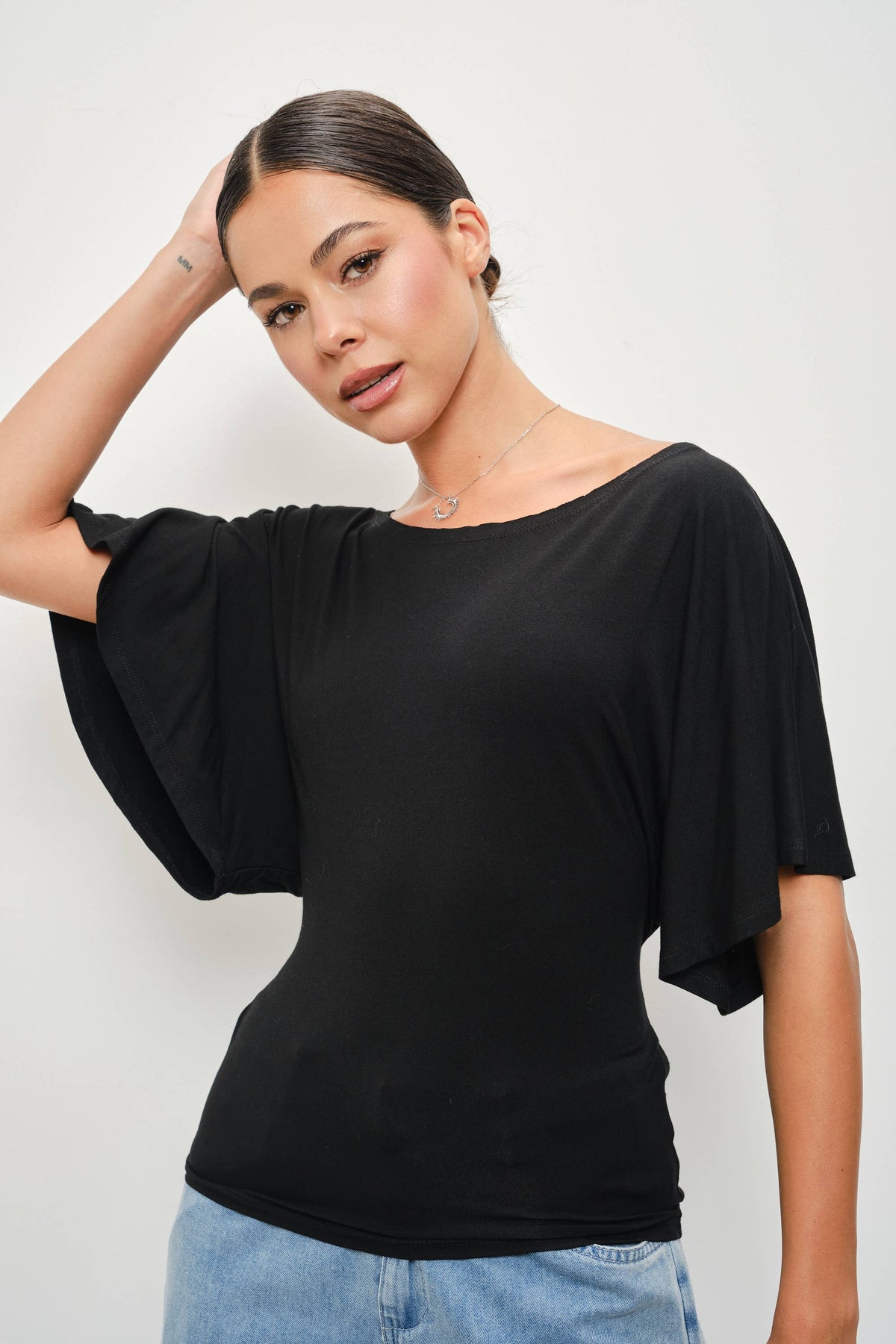 LANA BOAT NECK TIE BACK KNIT TOP
