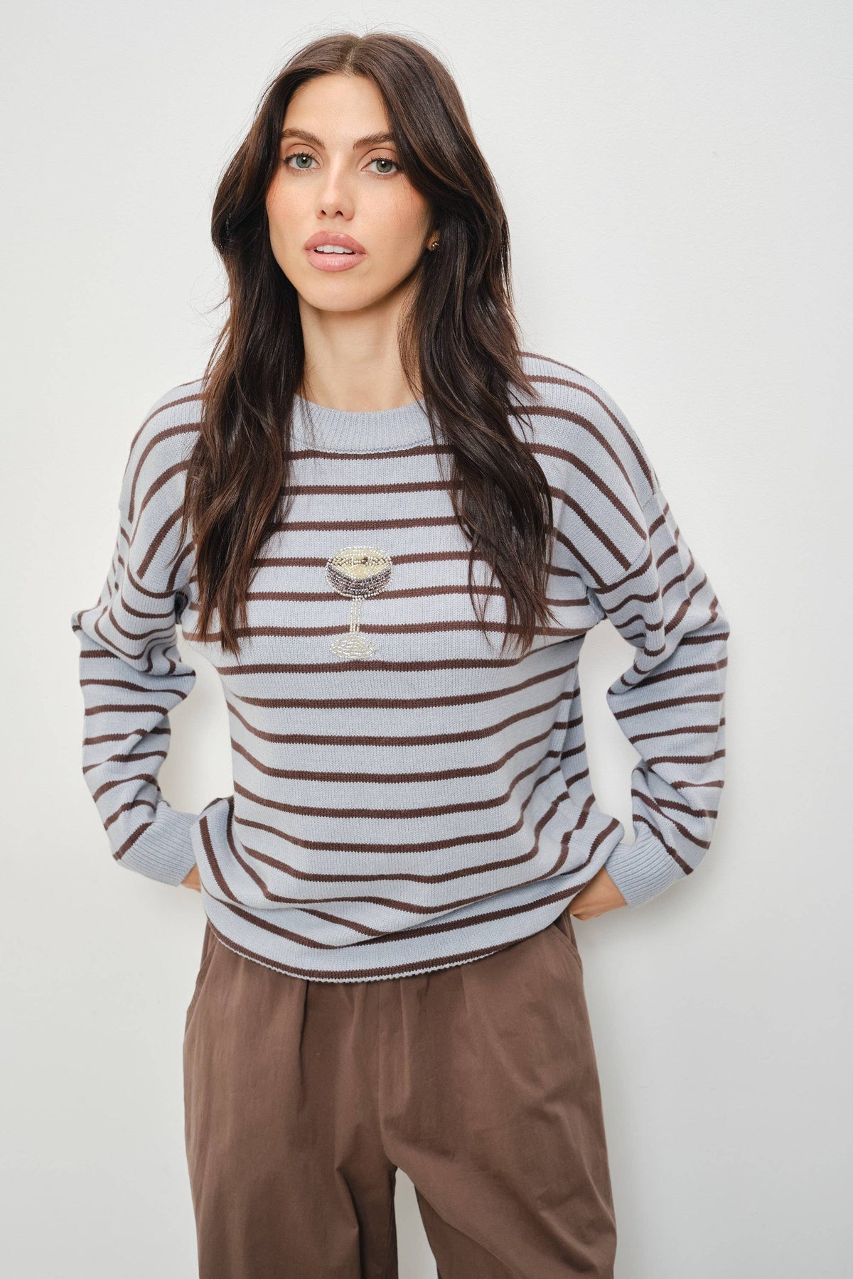 SELENE ESPRESSO MARTINI BEAD SWEATER