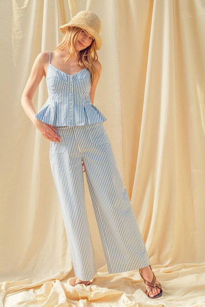 P6122ST   STRIPE STRETCH FABRIC POCKET FRONT PANTS