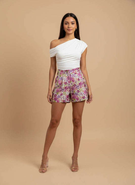 MULTICOLOR HIGH WAIST SHORTS WITH POCKETS