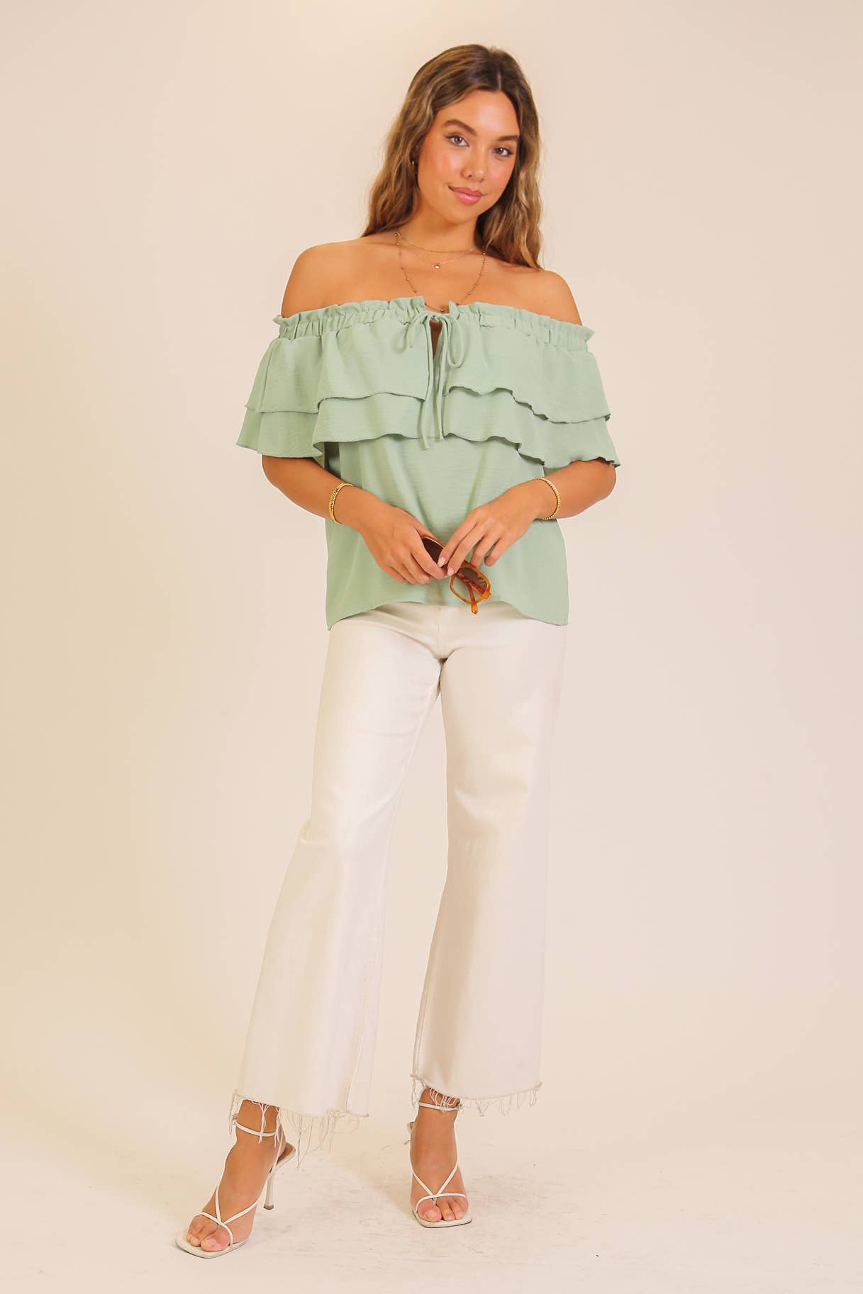 Off-Shoulder Tiered Ruffle Top