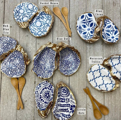 Salt & Pepper- Decoupage Oyster
