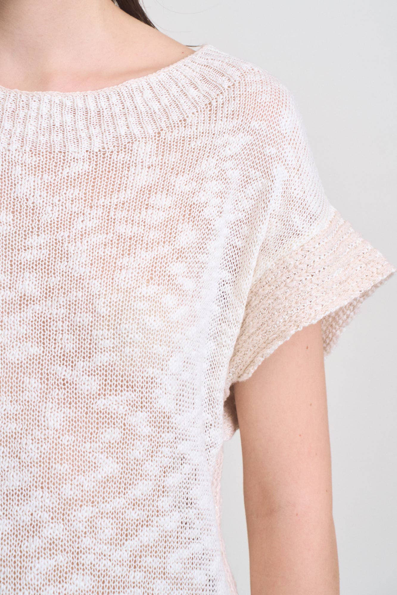 DROP SHOULDER OVERLAP SIDE SEAM KNIT TOP