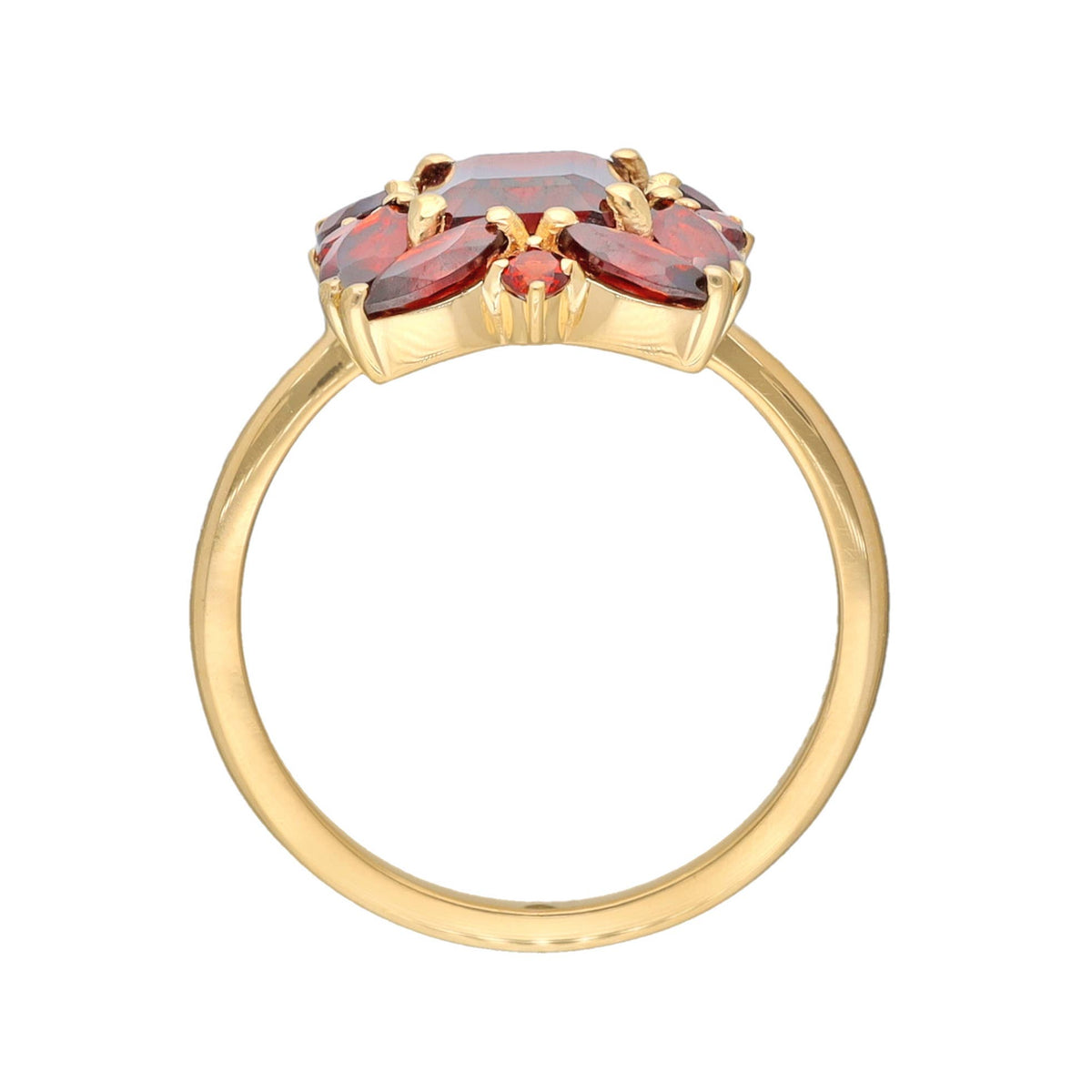 Gold Plated Silver Garnet Statement Scarlet Pavilion Ring