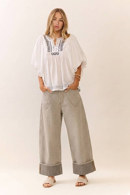 The Striped Barrel Carpenter Culottes Pants