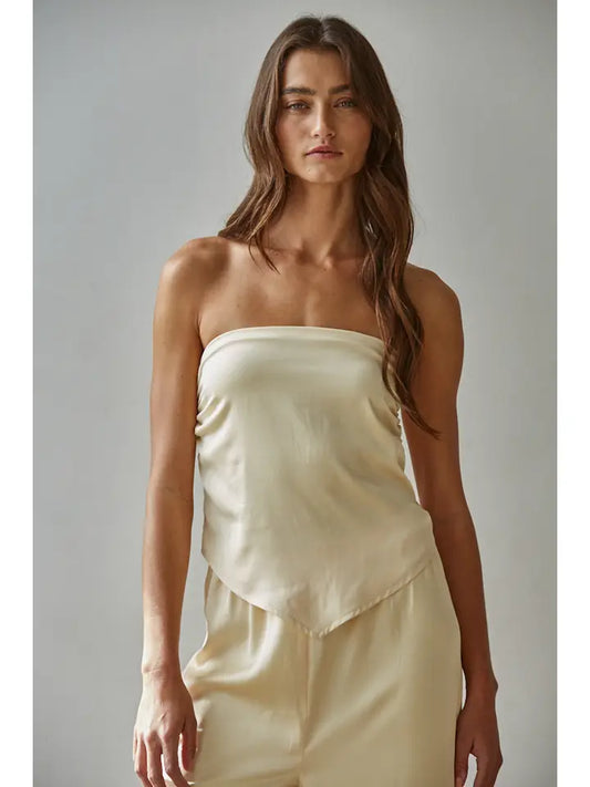 Bandana Tube Top in Butter Yellow