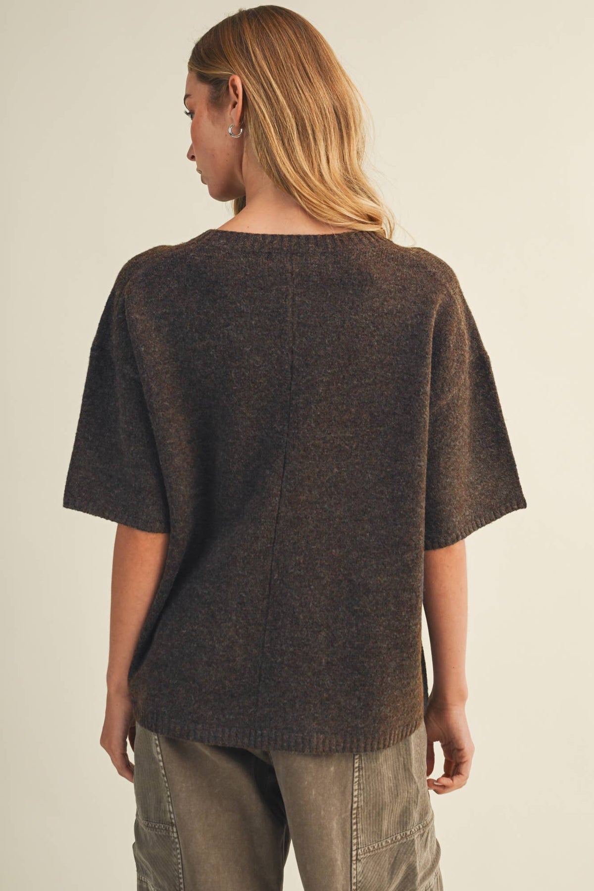Center-Seam Boxy Drop-Shoulder Pullover