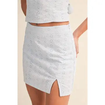 White Eyelet Matching Set