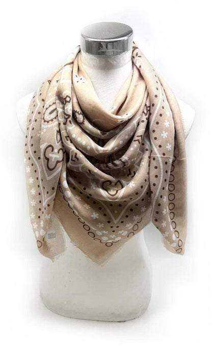 Large square scarf bandana pattern