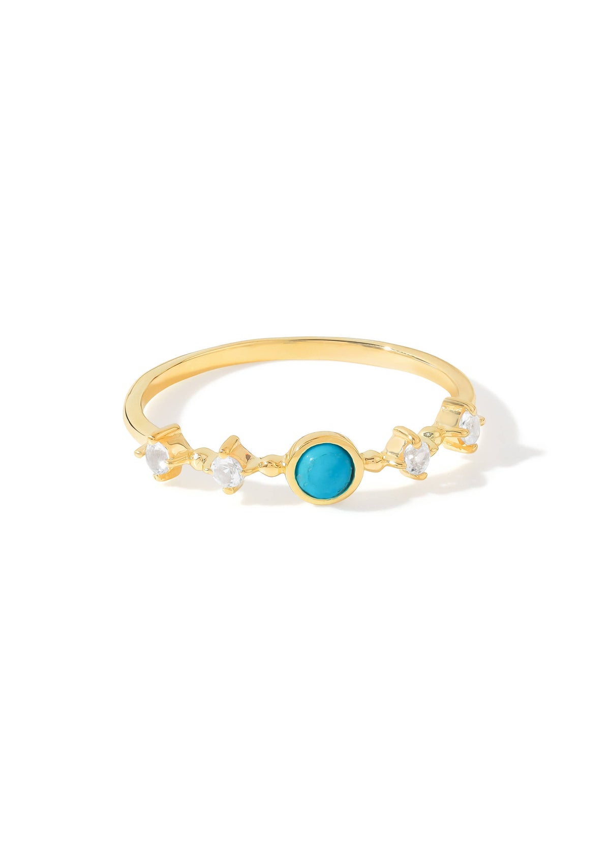 Gold Plated 925 Silver Arizona Turquoise Whisper Ring
