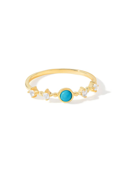 Gold Plated 925 Silver Arizona Turquoise Whisper Ring