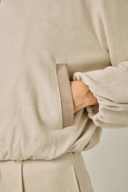Suede Accent Bubble Hem Jacket