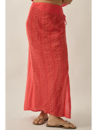 Crochet Lace Wrapped Maxi Skirt