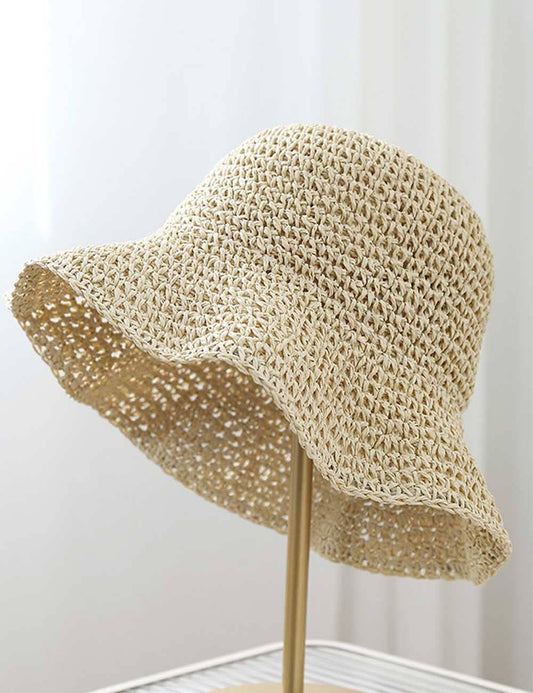 Trendy Wide Brim Woven Straw Sun Hat