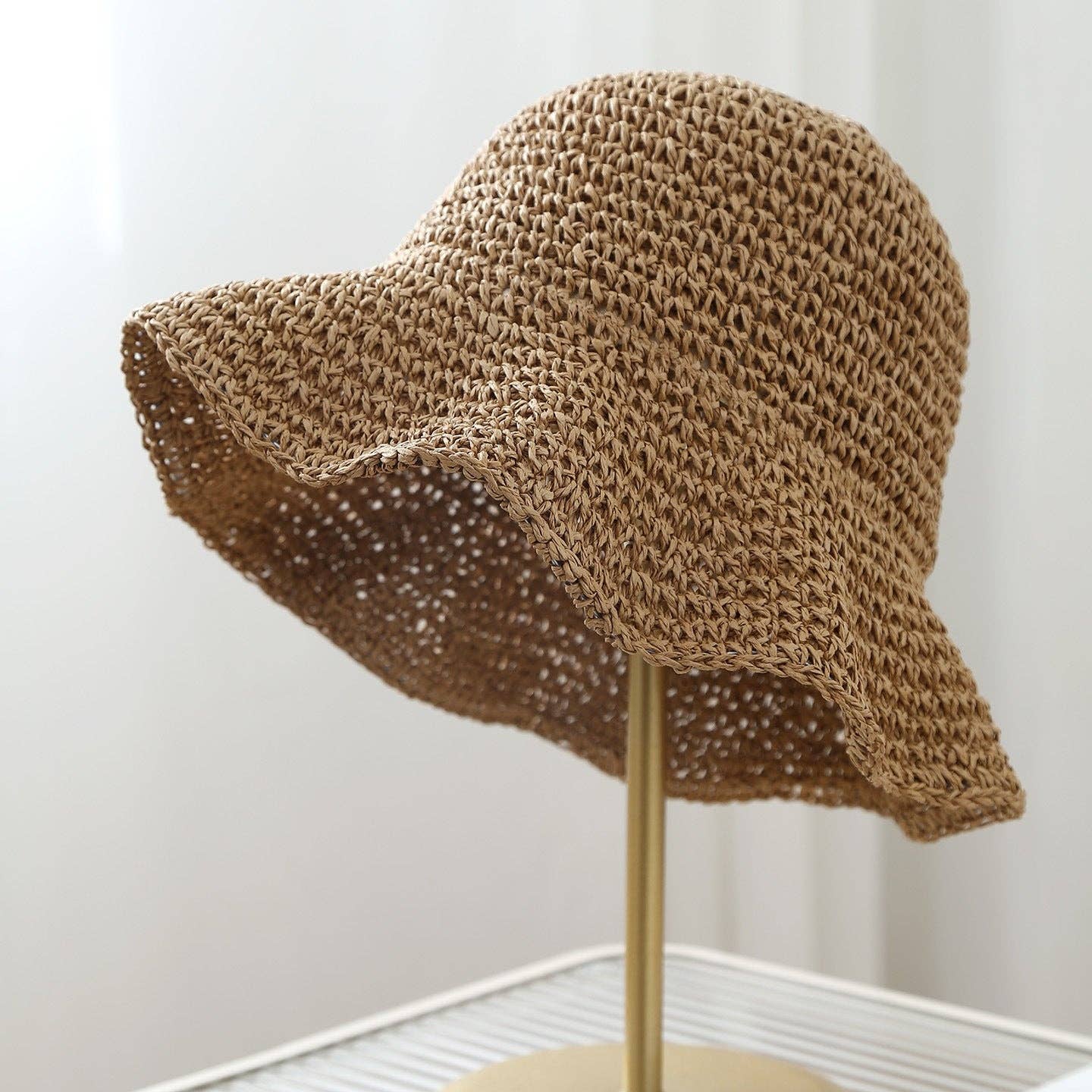 Trendy Wide Brim Woven Straw Sun Hat