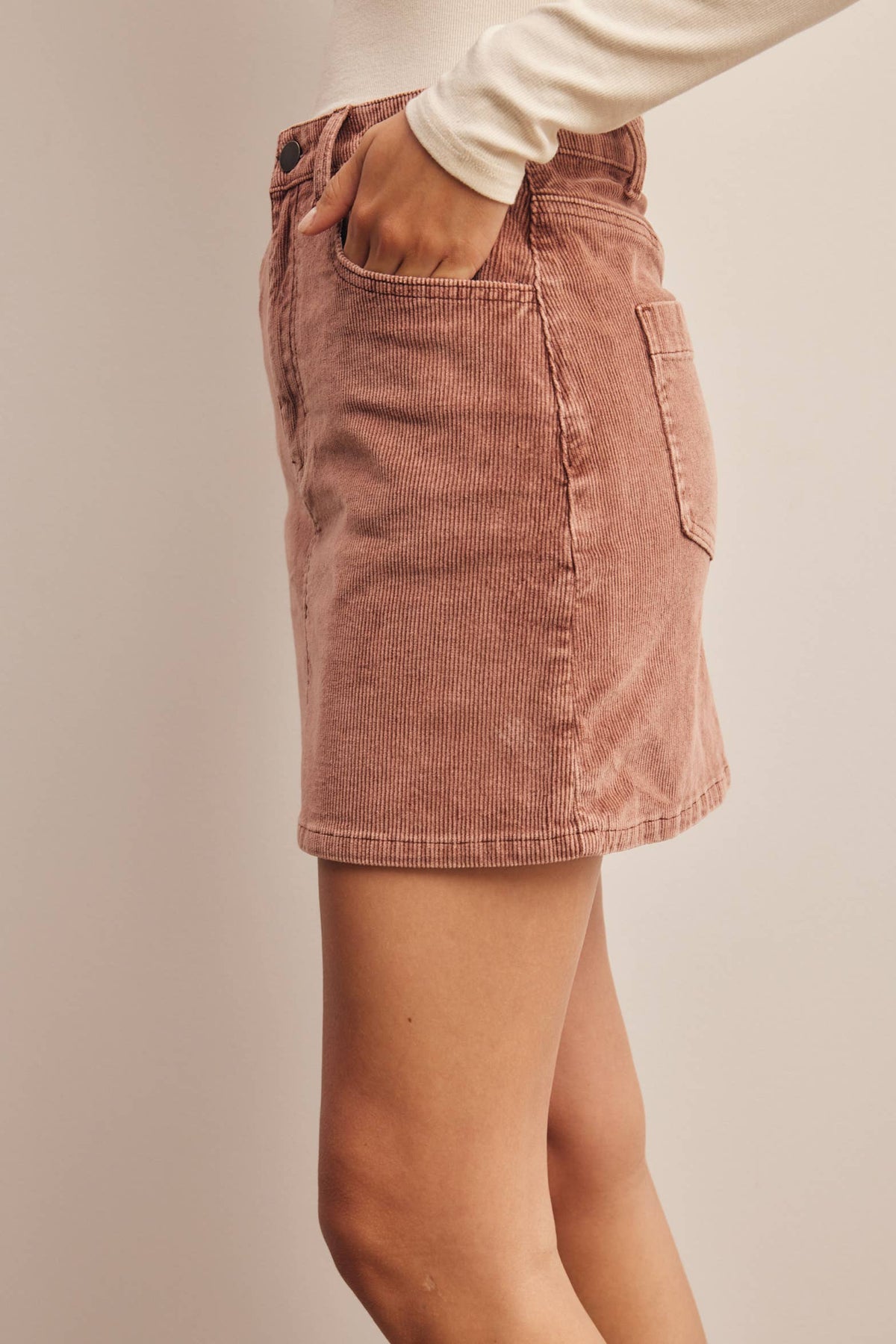 Stretch Corduroy Mini Skirt