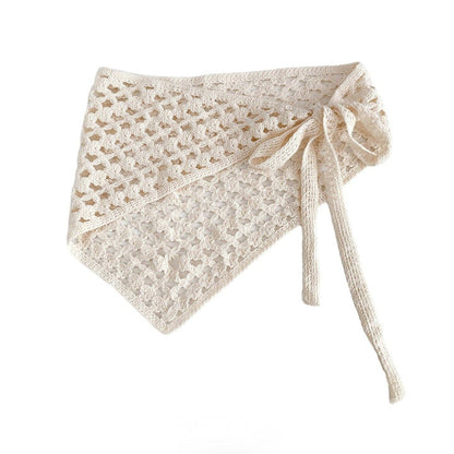 Trendy Solid Color Lace Hollow Scarf