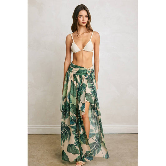 Hidden Oasis Metal Trim Maxi Skirt