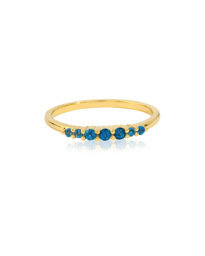 London Blue Topaz 14K Gold over Sterling Silver Band Ring