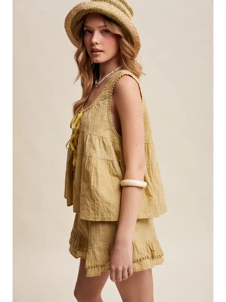 Embroidered Ruffle Set