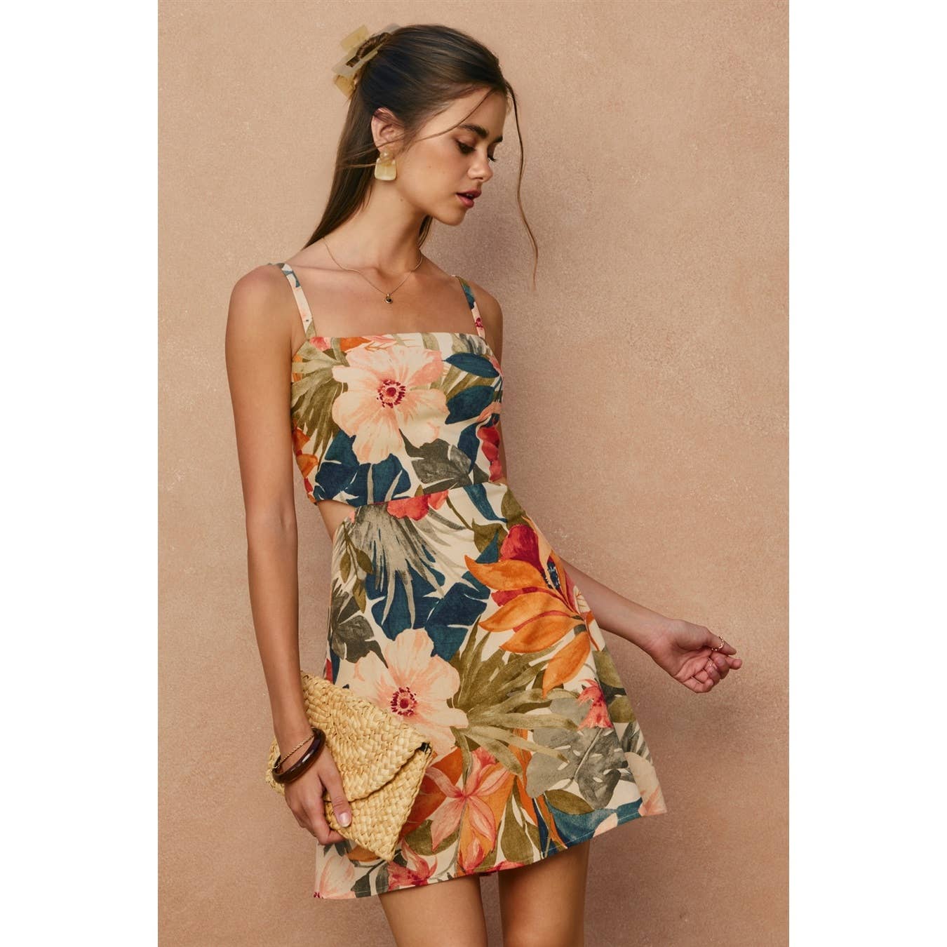 Countryside Bird Cutout Mini Dress