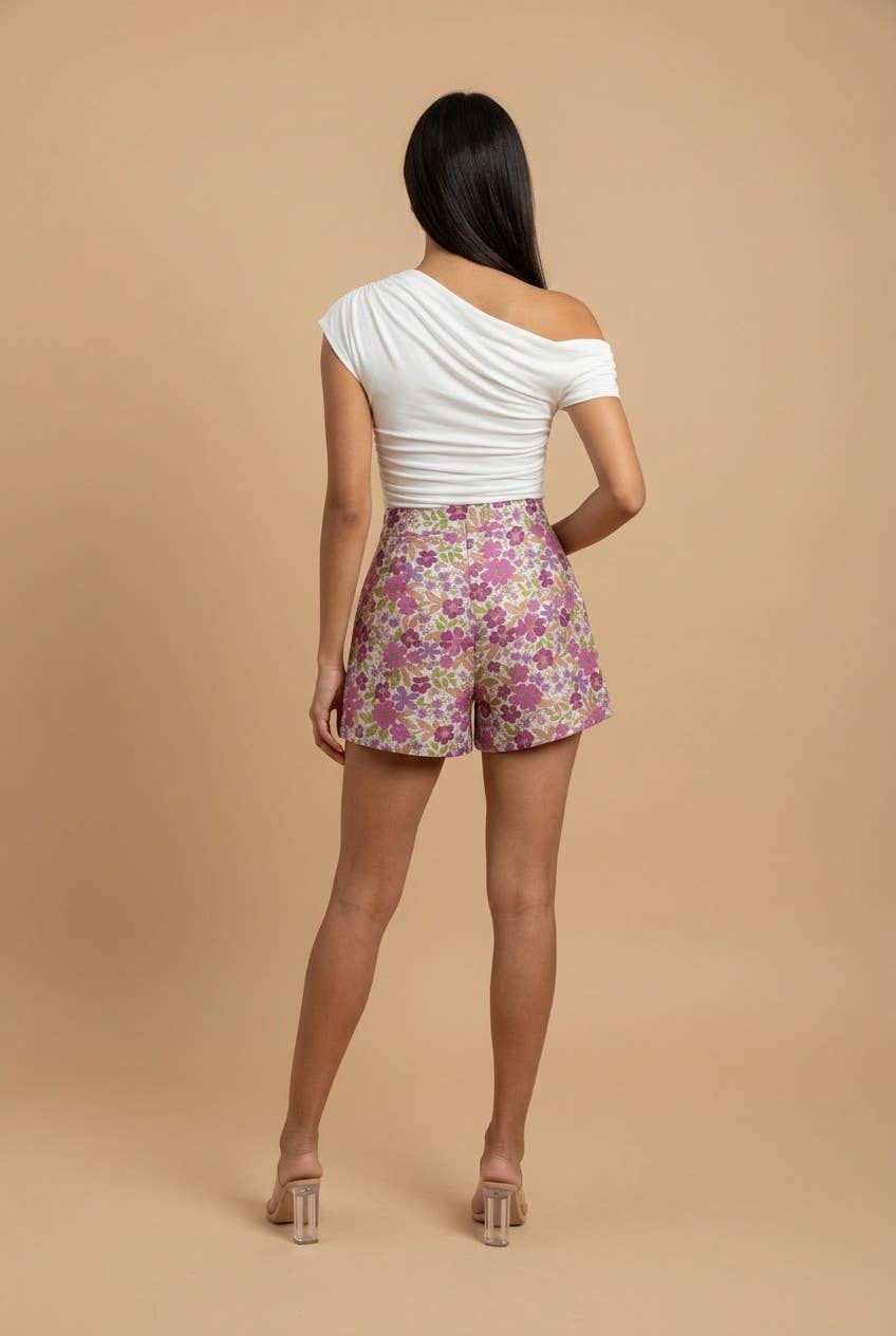 MULTICOLOR HIGH WAIST SHORTS WITH POCKETS