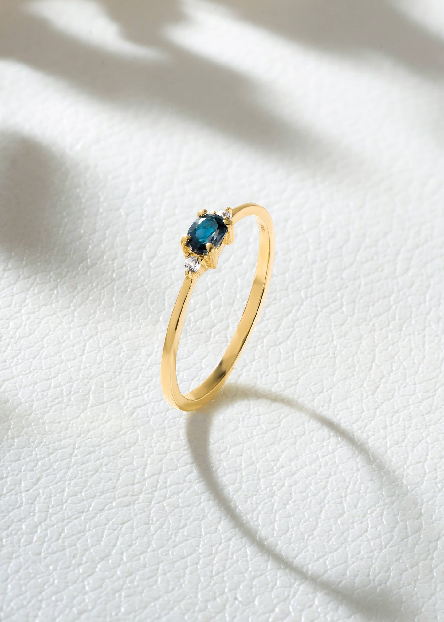 Gold Plated Silver London Blue Topaz Elegant Engagement Ring