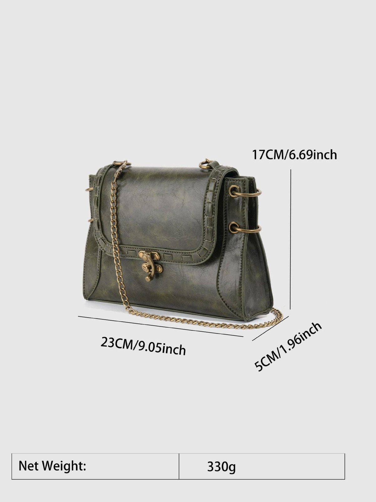 Retro Metal Buckle Leather Square Shoulder Bag