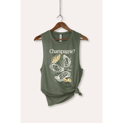 Champagne Oyster Coastal Graphic Women's Jersey Tank Top