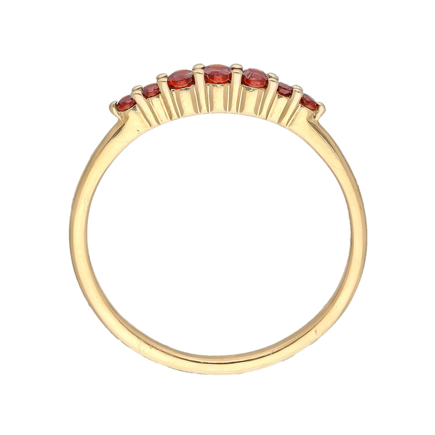 14K Gold Plated Silver Red Garnet Gemstones Solitaire Ring
