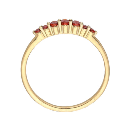 14K Gold Plated Silver Red Garnet Gemstones Solitaire Ring