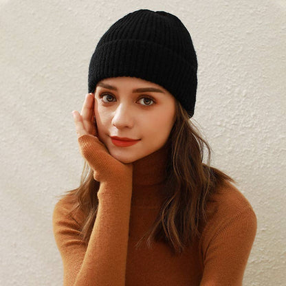 Casual Solid Color Knit Beanie Hat