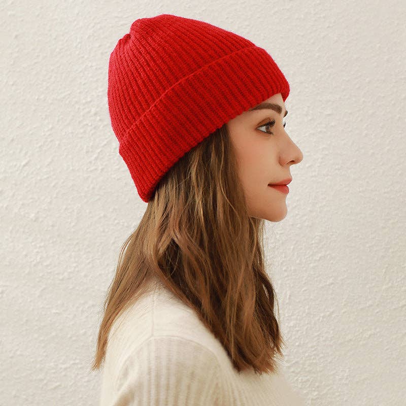 Casual Solid Color Knit Beanie Hat
