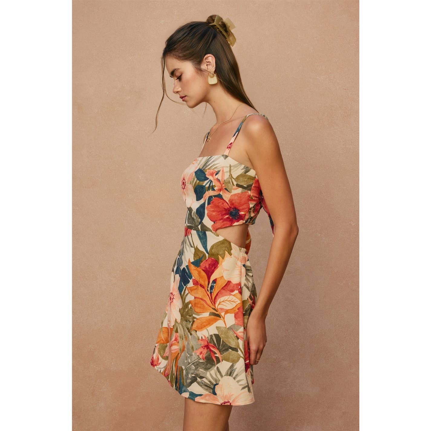 Countryside Bird Cutout Mini Dress